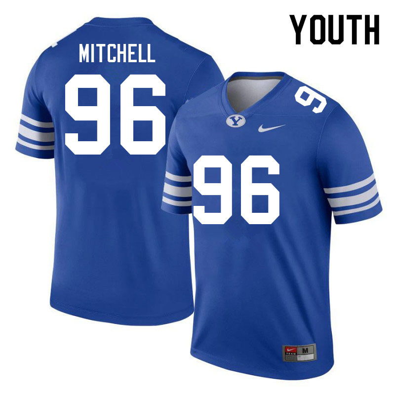 Youth #96 Bruce Mitchell BYU Cougars College Football Jerseys Sale-Royal - Click Image to Close
